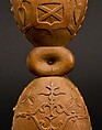 Double Bell with Crest (Kunda), Wood, Kongo peoples
